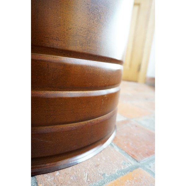 Industriële olievat fauteuil brons