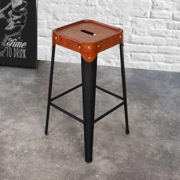 Tabouret de bar en cuir - New Orleans