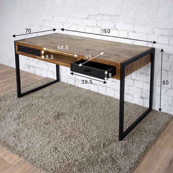 Bureau 2 tiroirs - Brooklyn