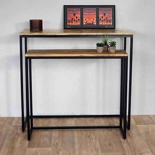 Double console bois et métal
