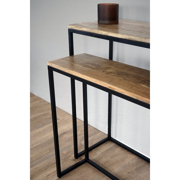 Double console bois et métal