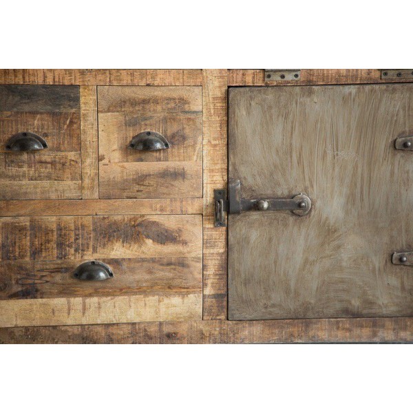 Industrieel dressoir met deuren antieke afwerking