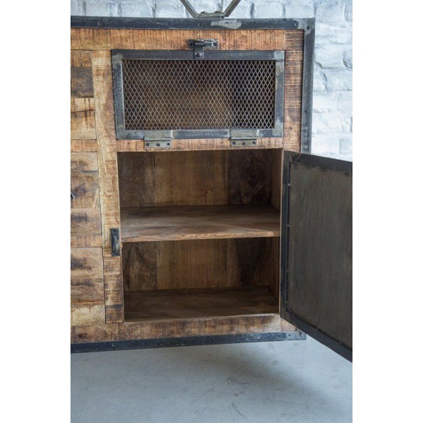 Industrieel dressoir met deuren antieke afwerking