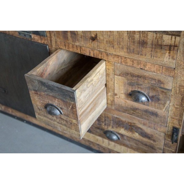 Industrieel dressoir met deuren antieke afwerking