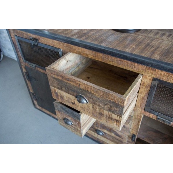 Industrieel dressoir met deuren antieke afwerking