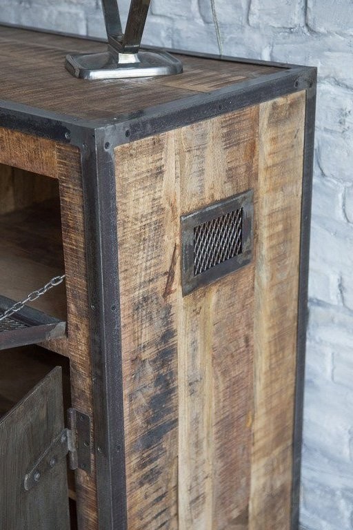 Industrieel dressoir met deuren antieke afwerking
