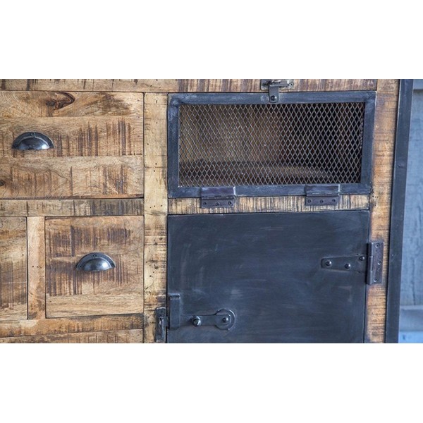 Industrieel dressoir met deuren carbonafwerking