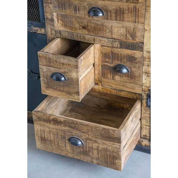 Industrieel dressoir met deuren carbonafwerking