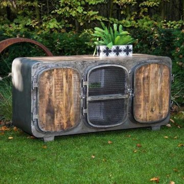 Industrieel TV-meubel in bootstijl natuurlijke afwerking