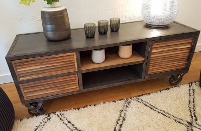 Vintage teak TV meubel "Old School"