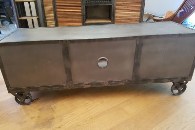 Vintage teak TV meubel "Old School"
