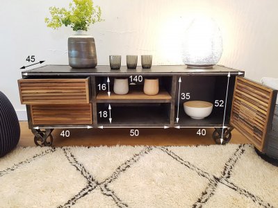 Vintage teak TV meubel "Old School"
