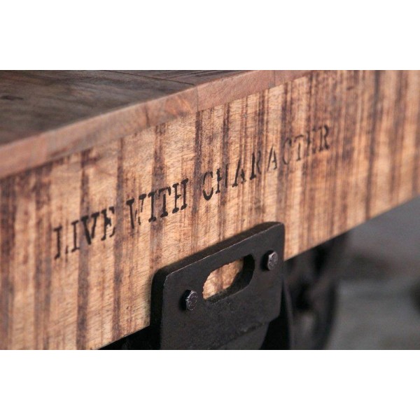 Lage industriële tafel zwarte afwerking