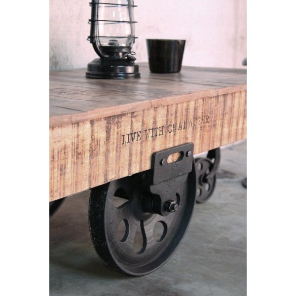 Lage industriële tafel zwarte afwerking