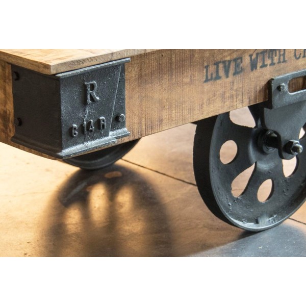 Lage industriële tafel zwarte afwerking