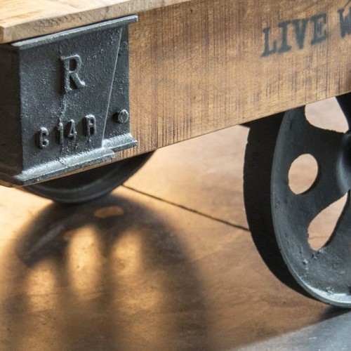 Lage industriële tafel zwarte afwerking