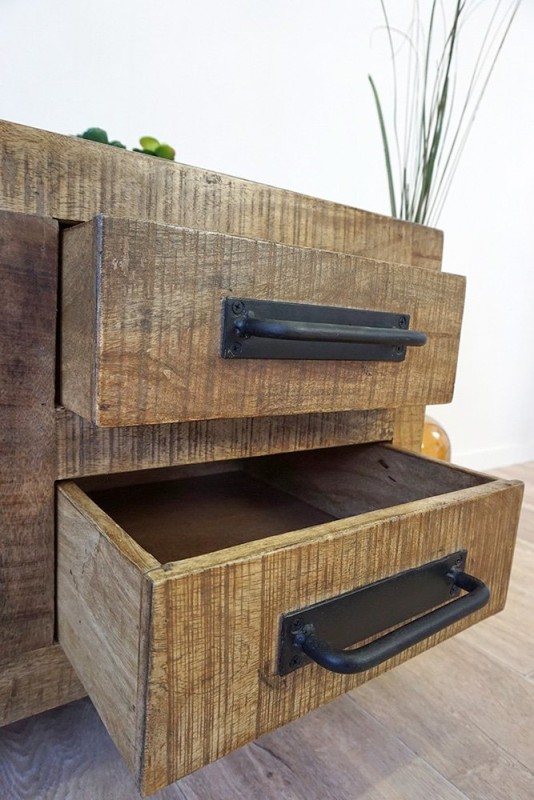 TV meubel hout en metaal BROOKLYN 115 cm