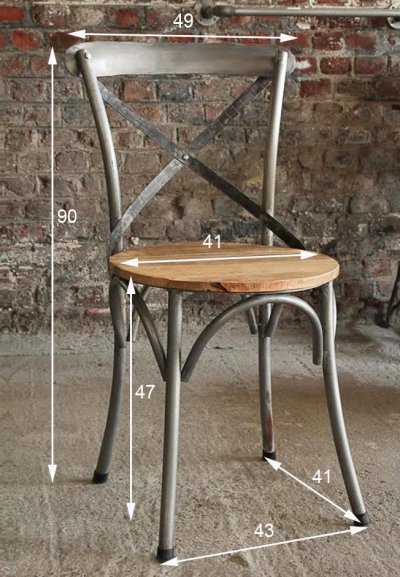 Bistro stoel hout en metaal