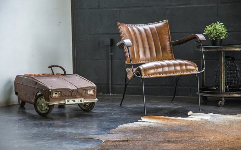 Vintage lederen Fauteuil COSY 1 zit