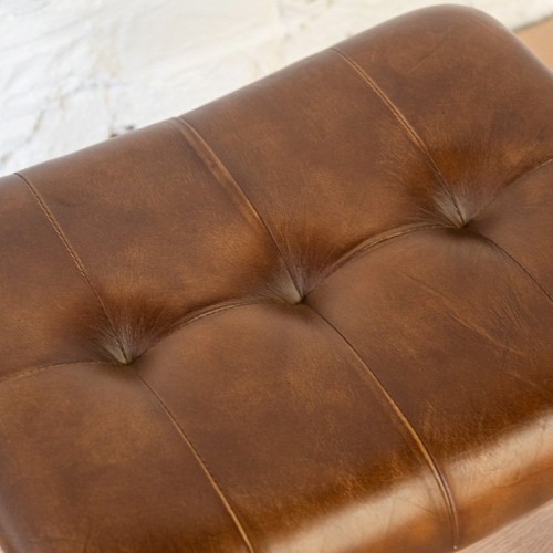 Tabouret d’appoint en cuir PLAZA