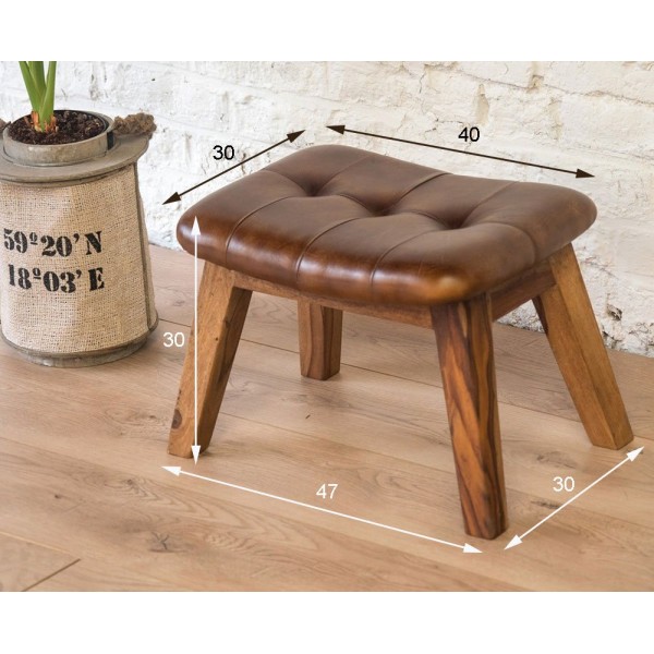 Tabouret d’appoint en cuir PLAZA