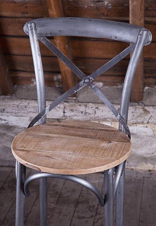 Bistro hoge stoel hout en metaal