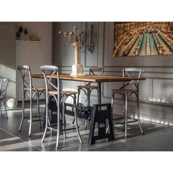 Bistro hoge stoel hout en metaal