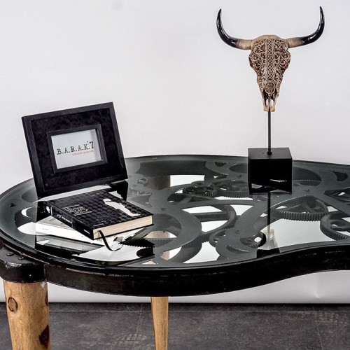 Industrieel bureau met raderwerk