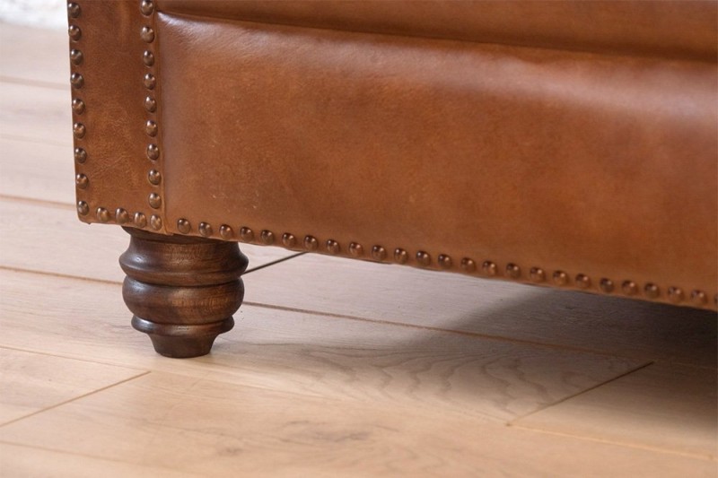 3-zits Chesterfield lederen bank