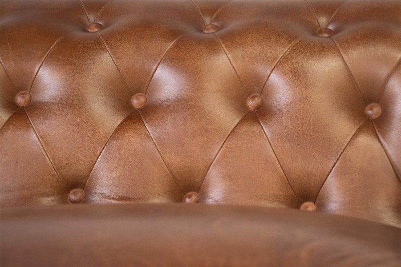3-zits Chesterfield lederen bank