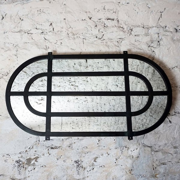 Industriële ovale spiegel 120 x 60 cm