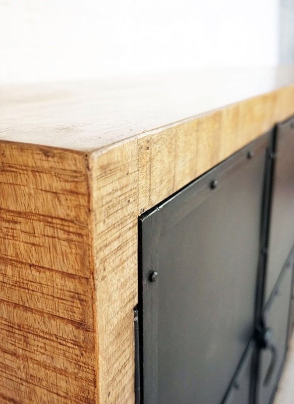 Groot industrieel hout en metalen buffet Brooklyn