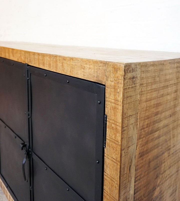 Groot industrieel hout en metalen buffet Brooklyn