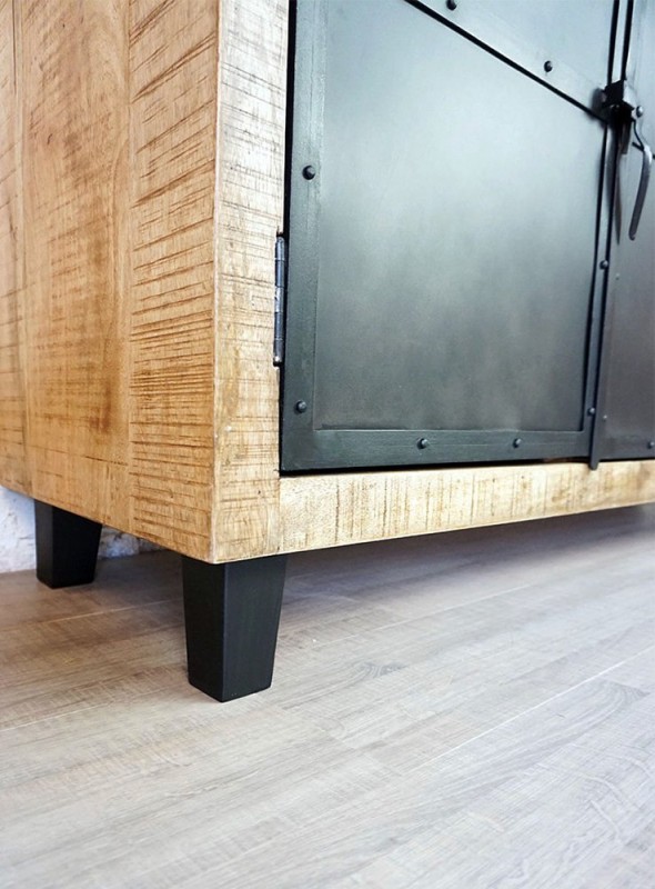 Groot industrieel hout en metalen buffet Brooklyn