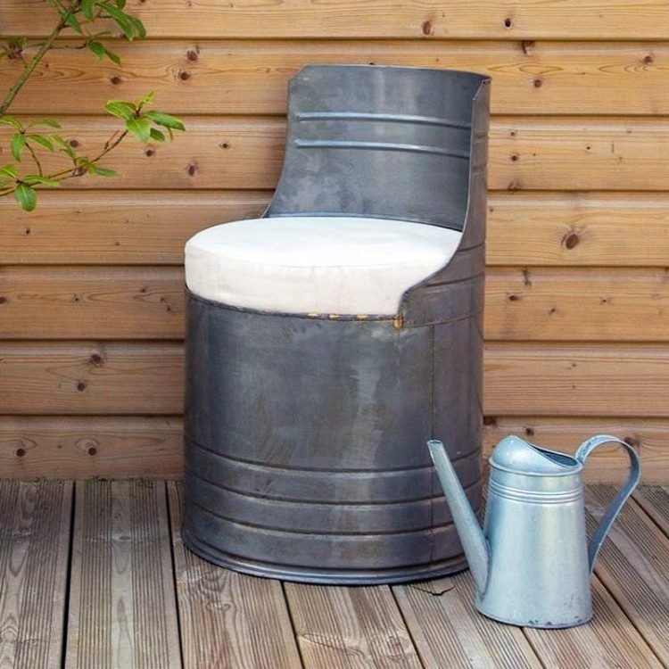 Industriële olievat fauteuil metaal