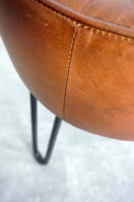 Industriële kruk in leer "Leitmotiv"