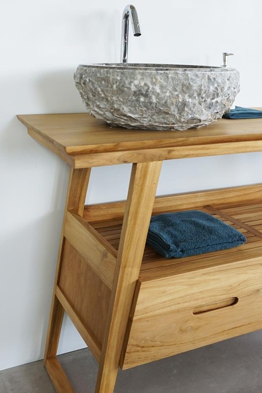 Vrijstaande wastafel natuursteen - Big Marmo