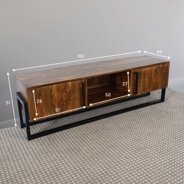 Industrieel TV meubel 160 cm - Denver
