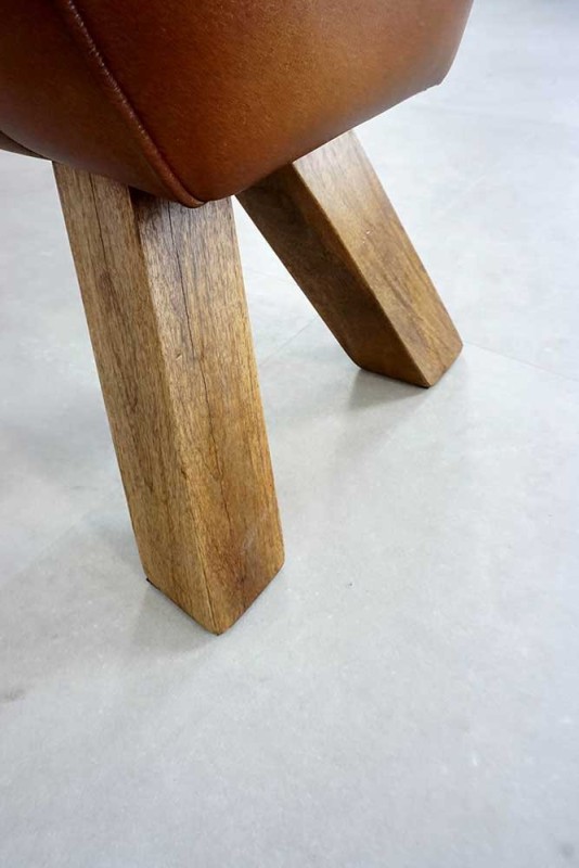 Bank van hout en natuurlijk leder - Navona