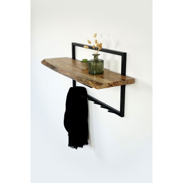 Table basse en bois d'acacia et tiroir en pierre - Florence