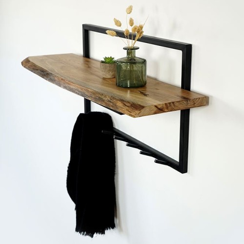 Table basse en bois d'acacia et tiroir en pierre - Florence