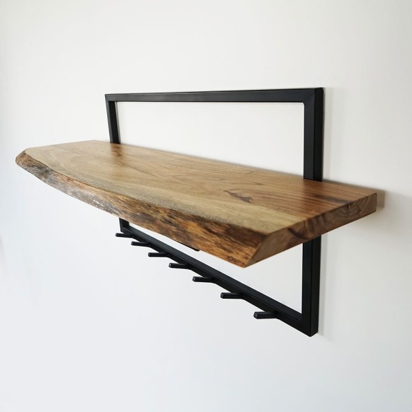 Table basse en bois d'acacia et tiroir en pierre - Florence
