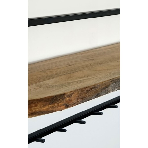Table basse en bois d'acacia et tiroir en pierre - Florence