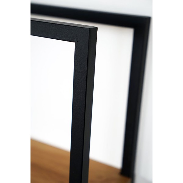 Rechthoekige wandplank van hout en metaal 40 x 35 cm - Strip