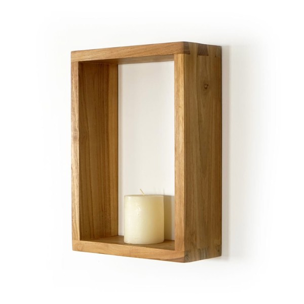 Teakhouten wandplank 25 x 35 cm