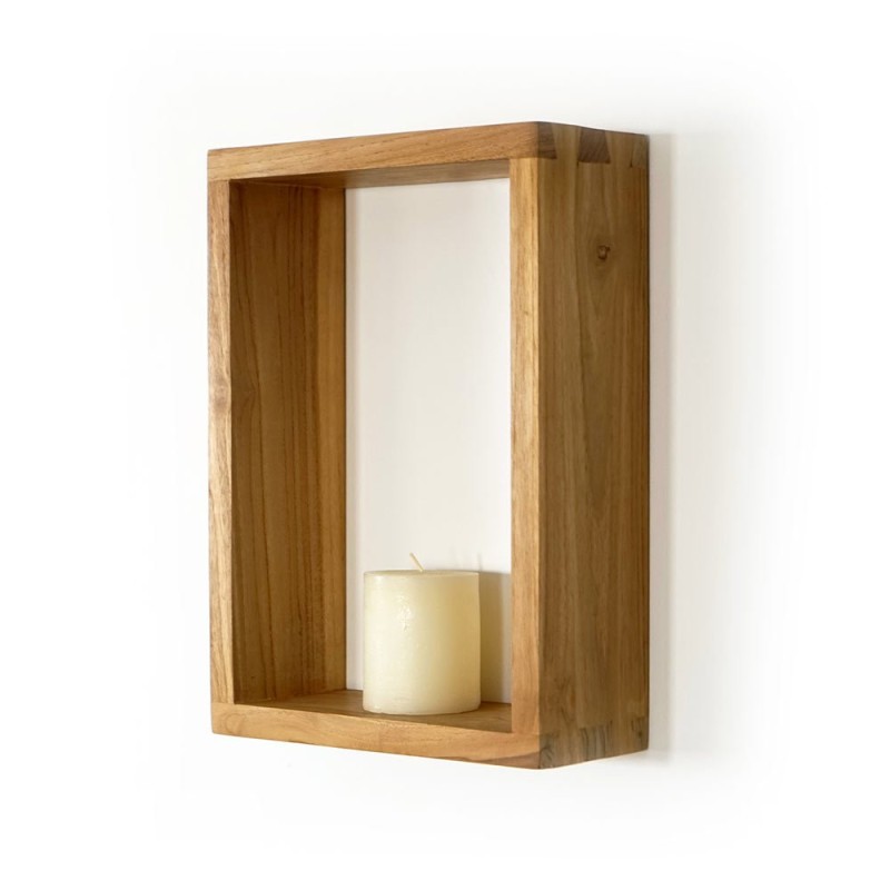 Teakhouten wandplank 25 x 35 cm