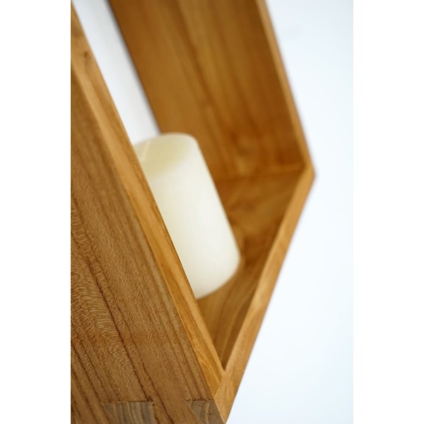 Teakhouten wandplank 25 x 35 cm
