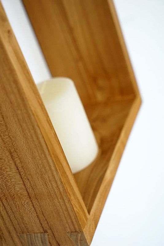 Teakhouten wandplank 25 x 35 cm