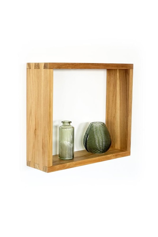 Teakhouten wandplank 40 x 35 cm