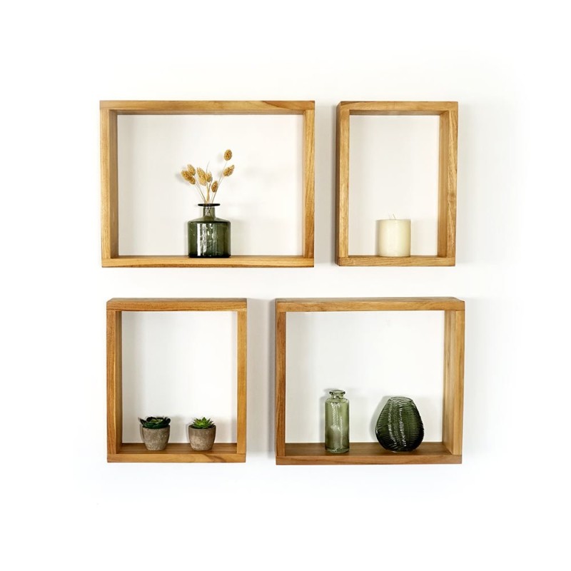 Teakhouten wandplank 40 x 35 cm